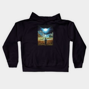 Cosmic Foraging - Retro Space, Retro Futurism, Space Aesthetic Kids Hoodie